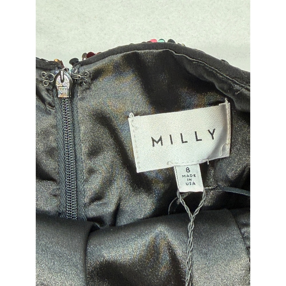 MILLY Christie Dress Women's Size 8 Multicolor Sequin Striped Cocktail NWT $375 - Picture 5 of 16